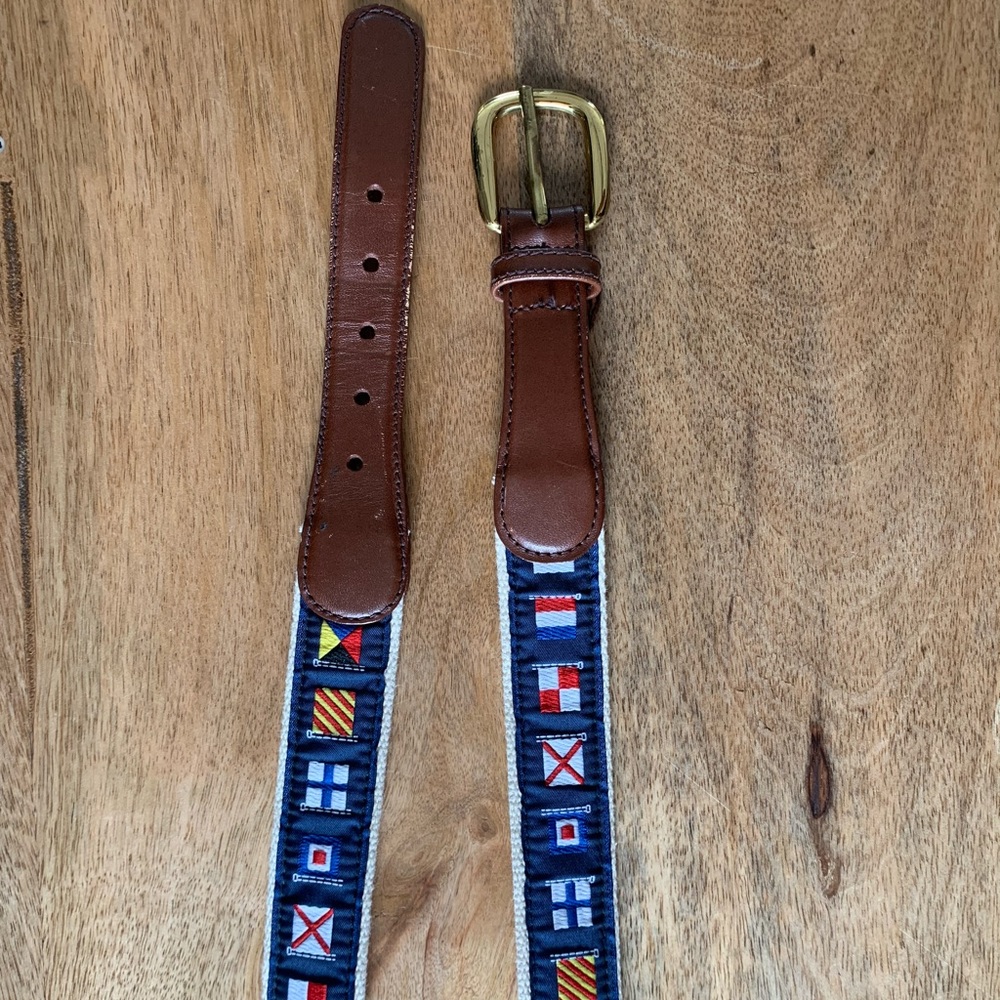 Navy blue nautical flag belt